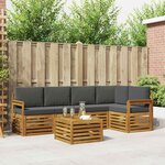 vidaXL Ensemble de canapé d'angle 6 Pièces Naturel et Anthracite