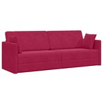 vidaXL Canapé-lit au sol Bordeaux 213 x 70 x 77 cm Velours
