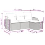 vidaXL Salon de jardin avec coussins 4 Pièces beige résine tressée