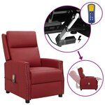 vidaXL Fauteuil de massage Rouge bordeaux Similicuir