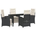 vidaXL Set de jardin 5 pièces   avec coussins en rattan synthétique noir