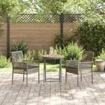 vidaXL Ensemble bistro de jardin 3 Pièces Gris Poly rotin