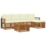 vidaXL Ensemble de canapés d'extérieur 6 pc Naturel et Crème