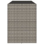 vidaXL Table de bar et dessus en verre gris 185x80x110 cm poly rotin