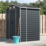 vidaXL Abri de jardin anthracite 191x130x198 cm acier galvanisé