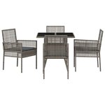 vidaXL Ensemble de salle à manger pour jardin 5 Pièces Gris Poly rotin