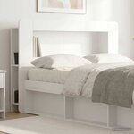 vidaXL Cabinet de Tête de Lit avec stockage Blanc Bois d’ingénierie