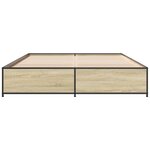 vidaXL Cadre de lit chêne sonoma 140x200 cm bois d'ingénierie et métal