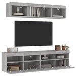 vidaXL Unités murales TV avec LED 5 Pièces gris sonoma bois d'ingénierie