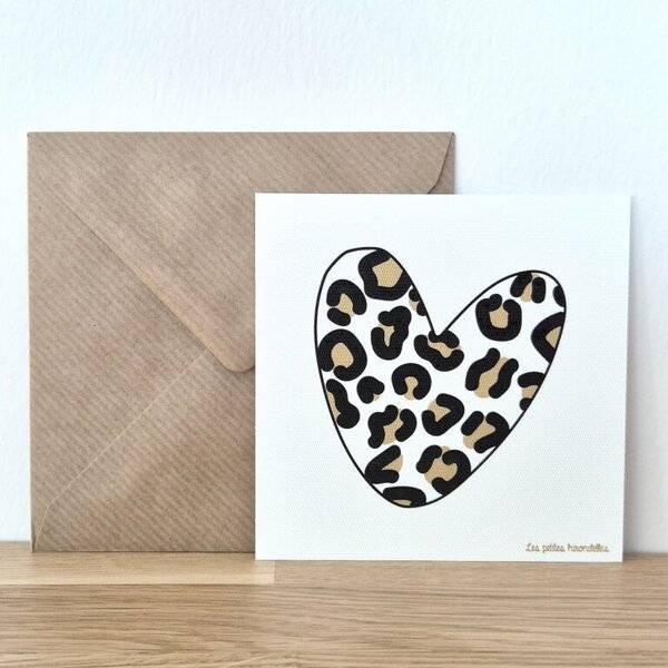Carte - Cœur léopard
