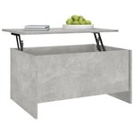 vidaXL Table basse gris béton 80x55 5x41 5 cm bois d'ingénierie