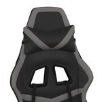 vidaXL Chaise de jeu de massage avec repose-pied Noir&Gris Similicuir