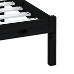 vidaXL Cadre de lit sans matelas noir bois massif 200x200 cm