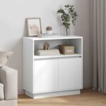 vidaXL Buffet avec LED Blanc 71 x 34.5 x 75 cm Bois d'ingénierie