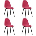 vidaXL Chaises à manger lot de 4 Rouge bordeaux Velours