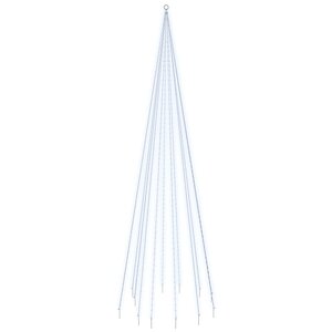 vidaXL Sapin de Noël sur mât de drapeau 732 LED Blanc froid 500 cm