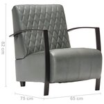 Vidaxl fauteuil gris cuir véritable