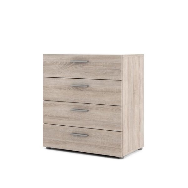 TVILUM Commode 4 tiroirs - Chene Truffe - L 80 x P 40 x H 68,5 cm - TYHJA