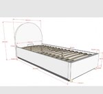 Lit MOON blanc 90x200 - Coffre + pouf assorti