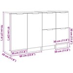 Buffets vidaXL 3 Pièces Bois d'ingénierie Noir