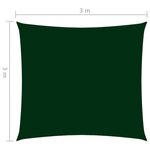 vidaXL Voile de parasol tissu oxford carré 3x3 m vert foncé