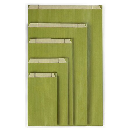 Pochette cadeau kraft vert olive 16 x 25 x 8 cm (lot de 250)