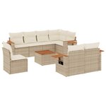 vidaXL Salon de jardin avec coussins 9 Pièces beige résine tressée