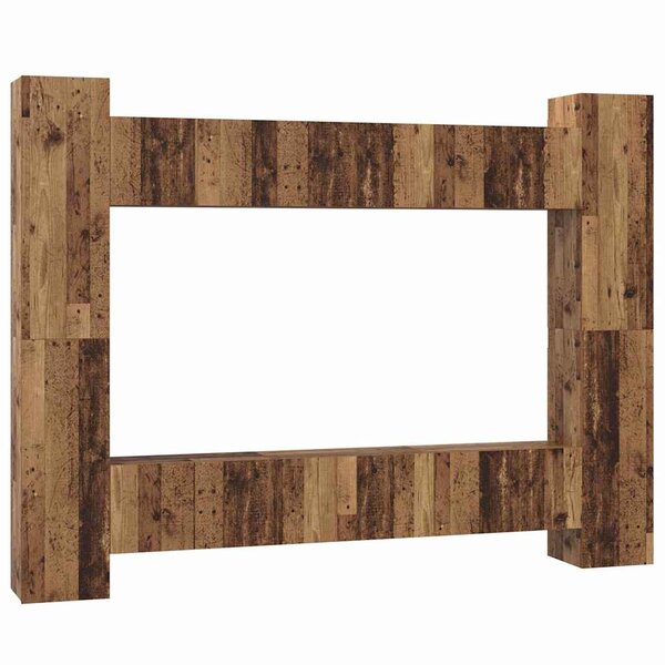 vidaXL Ensemble meuble TV 10 Pièces Bois ancien 30 5 x 30 x 90 cm
