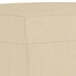 vidaXL Canapé à 3 places avec repose-pieds Crème 180 cm Tissu