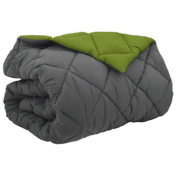 vidaXL Duvet d'hiver Vert et Anthracite 220 x 240 cm Microfibre