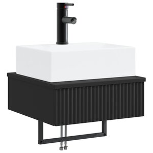 vidaXL Basin de lavage mural Noir 40 x 41 x 39 cm Bois d'ingénierie