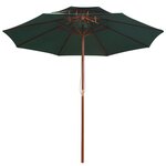 vidaXL Parasol de terrasse 270 x 270 cm Poteau en bois Vert