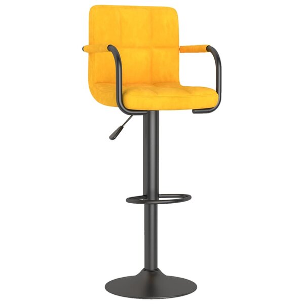 vidaXL Tabouret de bar Jaune moutarde Velours