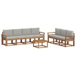 vidaXL Ensemble de canapés d'extérieur 8 Pièces Gris Naturel et Clair