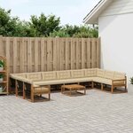 vidaXL Ensemble de canapés d'extérieur 11 Pièces Naturel et Beige