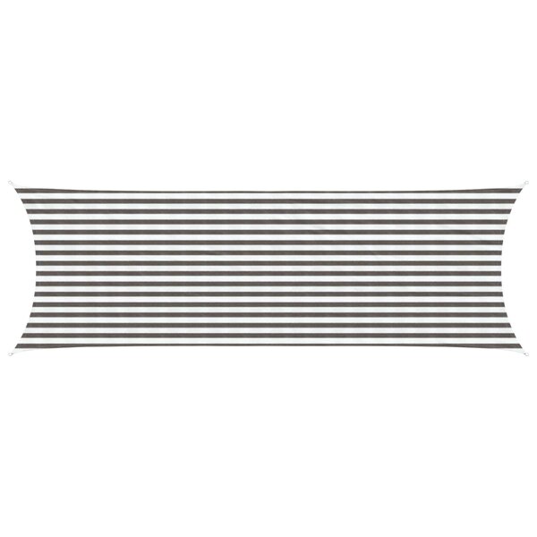 vidaXL Voile d'ombre 2 x 6 m HDPE Rectangulaire Gris clair et blanc