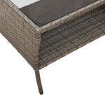 vidaXL Canapé de jardin 2 places coussins et table gris résine tressée