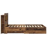 vidaXL Cadre de lit avec rangement Bois ancien 120 x 190 cm