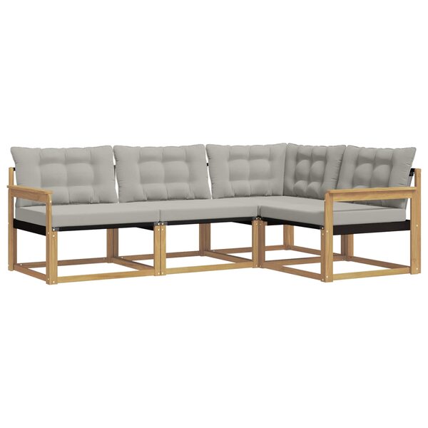 vidaXL Ensemble de canapés d'extérieur 4 pc Blanc et gris clair