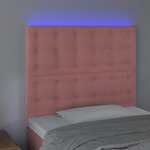 vidaXL Tête de lit à LED Rose 90x5x118/128 cm Velours
