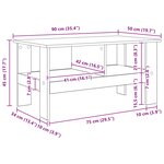 vidaXL Table basse Blanc 90 x 50 x 45 cm Bois d'ingénierie