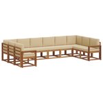 vidaXL Ensemble de canapés d'extérieur 10 pc Naturel et Beige