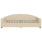 vidaXL Lit de jour avec gigogne et tiroirs crème 100x200 cm tissu