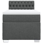 vidaXL Sommier à lattes de lit avec matelas Gris foncé 90x200 cm Tissu