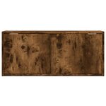 vidaXL Meuble TV mural avec lumières LED chêne fumé 80x31x35 cm