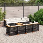 vidaXL Salon de jardin 9 Pièces avec coussins noir résine tressée