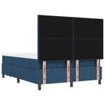 vidaXL Lit Box Spring avec Matelas & Banc Bleu 160x200 cm Tissu