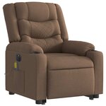 vidaXL Fauteuil inclinable de massage électrique Marron Tissu