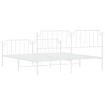 vidaXL Cadre de lit métal sans matelas et pied de lit blanc 183x213 cm