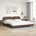 vidaXL Cadre de lit avec LED sans matelas Zadar marron 200x200 cm